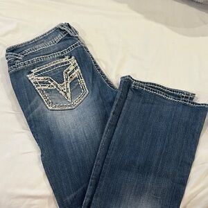 Vigoss Women's Blue Embroidered Pocket Jeans -